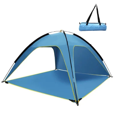 Tienda de playa de apertura automática rápida, refugio solar, sombra ligera, Pop para acampar al aire libre, tres tiendas de campaña ventiladas y espaciosas
