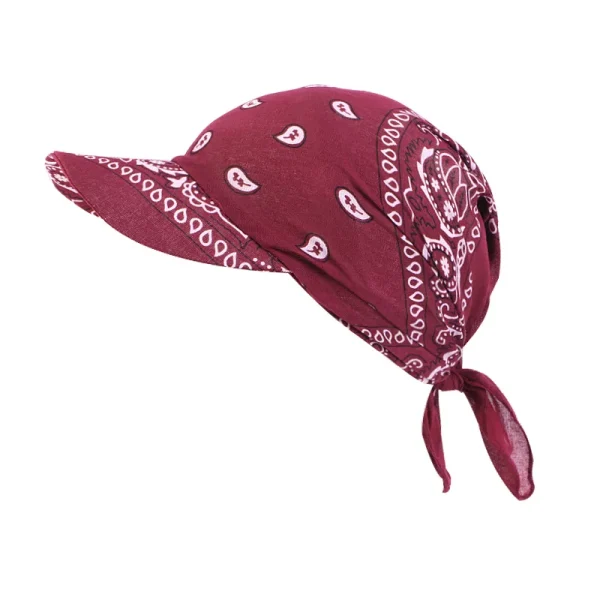 Nuevas mujeres de algodón Paisley cabeza bufanda visera sombrero con ala ancha sombrero para el sol verano playa protección UV sombreros para el sol gorra de béisbol ajustable