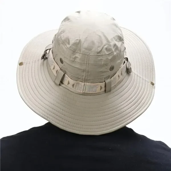 kf-S81e5ef6bb7df40ac8353623f1e99508fp Sombrero de cubo de verano para hombre, protección UV para exteriores, ala ancha, Panamá, Safari, caza, senderismo, sombrero de pescador de malla, gorra de protección solar para playa