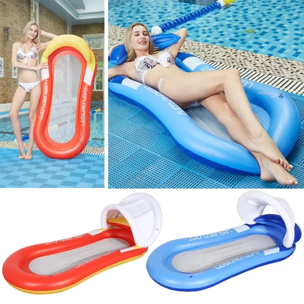 Hamaca de agua inflable para niños y adultos, cama flotante, colchón de aire para piscina al aire libre, tumbona deportiva para playa