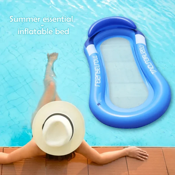 Hamaca de agua inflable para niños y adultos, cama flotante, colchón de aire para piscina al aire libre, tumbona deportiva para playa