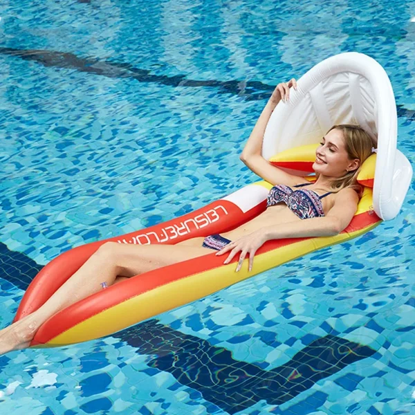 Hamaca de agua inflable para niños y adultos, cama flotante, colchón de aire para piscina al aire libre, tumbona deportiva para playa