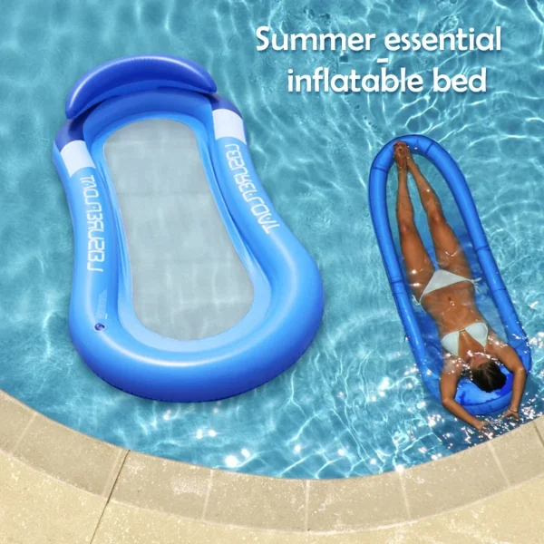 Hamaca de agua inflable para niños y adultos, cama flotante, colchón de aire para piscina al aire libre, tumbona deportiva para playa