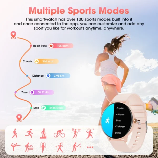 kf-A38398653740d4ccb8715cd195fe359c13 Reloj inteligente para mujer Bluetooth llamada 1,39 pantalla táctil relojes inteligentes para hombres monitoreo de saludIP67 Fitness impermeable