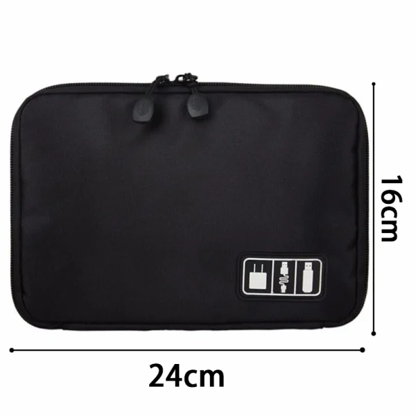Kit de viaje al aire libre, bolsa porta cables de nailon impermeable, accesorios electrónicos, estuche de almacenamiento para unidad USB, bolsa organizadora para acampar y senderismo