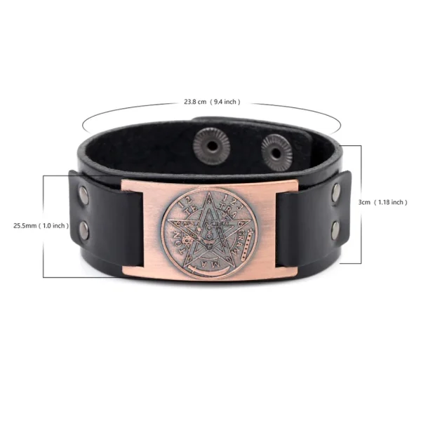 kf-HTB1s27vczgy_uJjSZLeq6yPlFXar Pulsera de cuero con pentagrama y pentagrama para hombre, amuleto, amuleto, Talismán, joyería Vintage