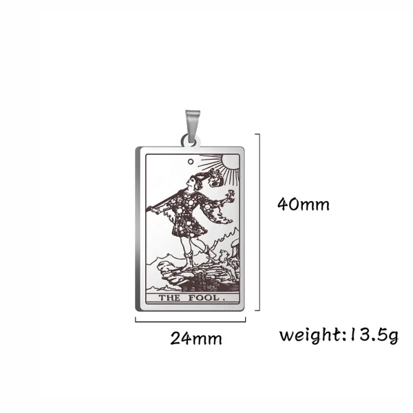 kf-Hd26abbe58adf484cae48e47877f81a473 Dawapara-colgantes de Tarot de acero inoxidable para collar, llavero, cartas de Tarot, dijes para fabricación de joyas, accesorios de amuleto Vintage