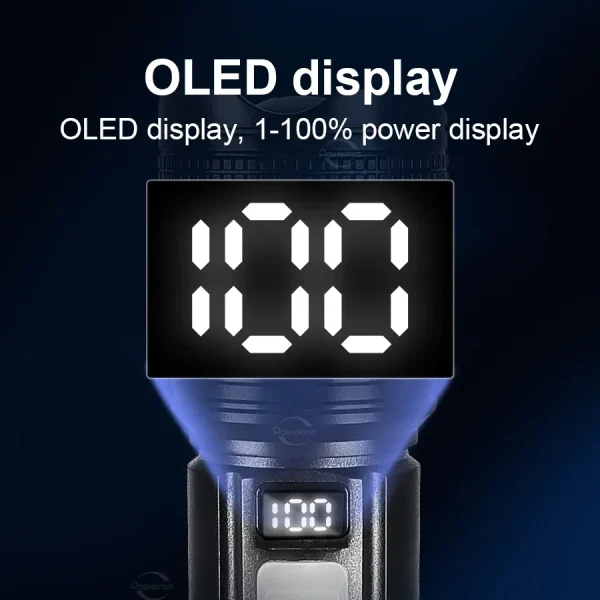 kf-S106504c39f2549ebb1cb792e2b3a6b17u Linternas LED de alta potencia con batería integrada, recargable por USB, luz de mano fuerte, lámpara de antorcha multifuncional para Camping de emergencia