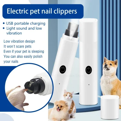 kf-S32089549c4a440e68594f4e6127259bdL Cortauñas eléctrico para perros, molinillos de uñas para perros, recargable por USB, luz LED, patas de gato silenciosas para mascotas, suministros para el cuidado de uñas