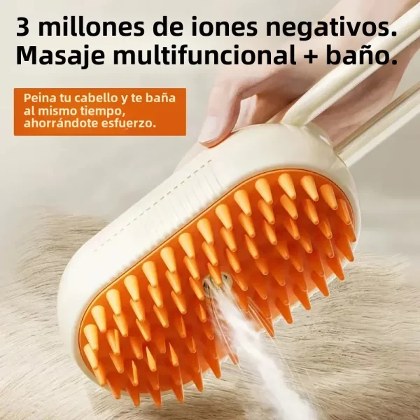 Peine explosivo para mascotas, peine de masaje con spray eléctrico para gatos y perros, spray de un solo toque, masaje antivuelo, peine para baño para gatos