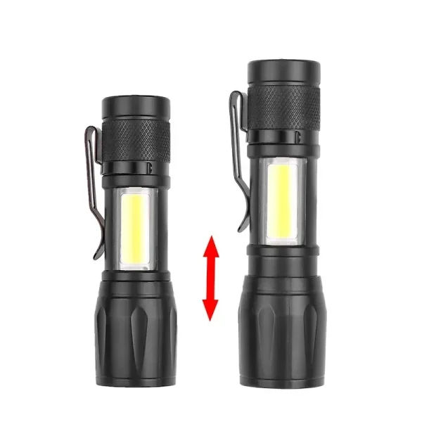 kf-S4b1498690f5d4936b6666b17528df68fM Mini linterna LED COB + XPE, linterna portátil con carga USB, linterna de Camping con luz de enfoque con zoom, linterna táctica con Clip para bolígrafo