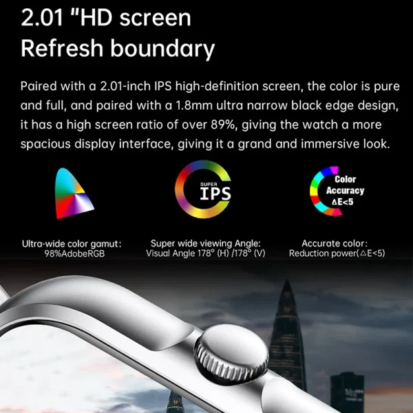 kf-S6c070f19b1104db385373b255481e513I 2025 2.01 ''reloj inteligente Bluetooth llamada reproducir música Smartwatch Fitness reloj deporte relojes impermeables para hombres mujeres iPhone Android