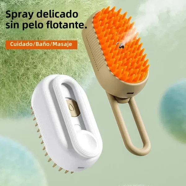 Peine explosivo para mascotas, peine de masaje con spray eléctrico para gatos y perros, spray de un solo toque, masaje antivuelo, peine para baño para gatos