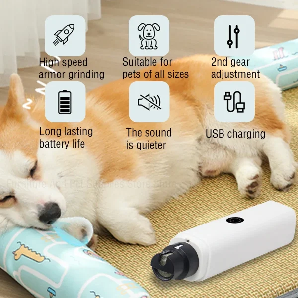 kf-S75c5335505a24fe9a5e8d776f48cdfc2s Cortauñas eléctrico para perros, molinillos de uñas para perros, recargable por USB, luz LED, patas de gato silenciosas para mascotas, suministros para el cuidado de uñas