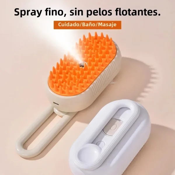 Peine explosivo para mascotas, peine de masaje con spray eléctrico para gatos y perros, spray de un solo toque, masaje antivuelo, peine para baño para gatos