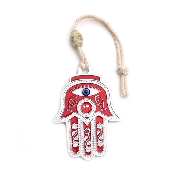 Colgante de pared de mal de ojo azul, decoración de pared de Hamsa, decoración del hogar judía griega, turco, hebreo, Khamash, Fátima, mano, regalo Nazar Boncuk