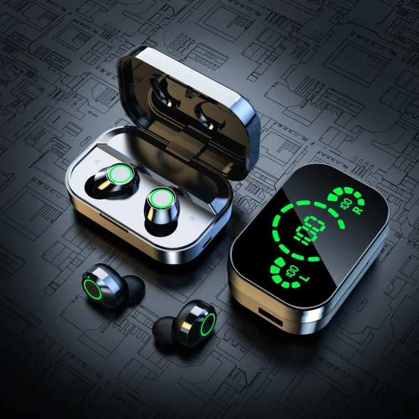 kf-S7abcaecbf7be46c6b42c7afe51b1dc82q Auriculares inalámbricos Bluetooth con batería de larga duración, caja de almacenamiento con espejo YD03, manos libres, Bluetooth, manos libres, teléfono