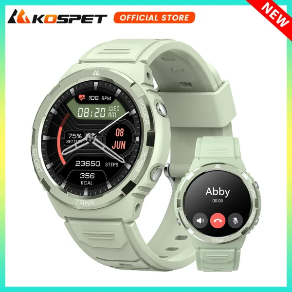 kf-S7f63cf9e817e419999f3d7352d8c5d24u Reloj inteligente militar KOSPET TANK S1 2025 Original para hombres y mujeres AMOLED IP69K 5ATM resistente al agua 60 días de batería de largo llamada Bluetooth