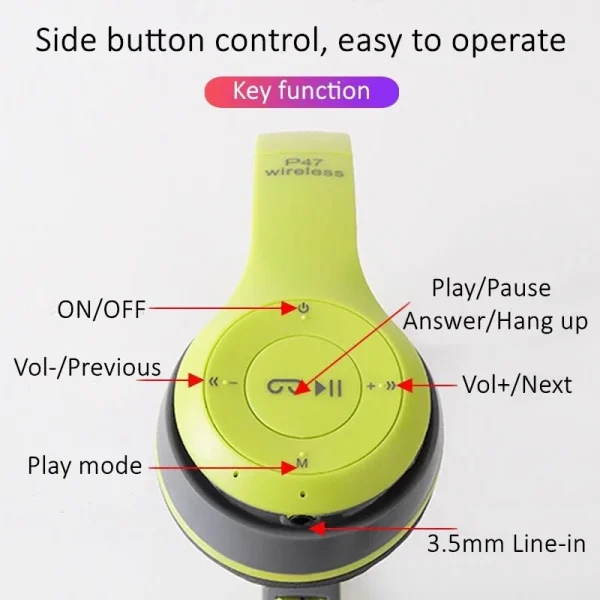 kf-S80637f48cfb44bba9bcfd2000ecfbb32j Auriculares inalámbricos 5,0 Bluetooth auriculares bajos plegables con memoria tarjeta TF para iPhone Xiaomi Samsung teléfono con micrófono auriculares