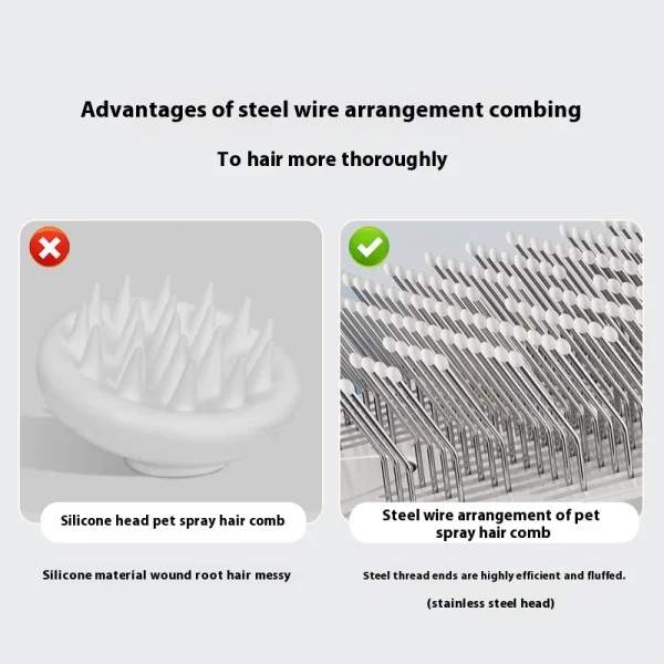 kf-S84ed899969d148289d3215c327bc4a47t Peine para mascotas, peine de masaje en aerosol, peine para gatos, peine para perros, peine para quitar el pelo flotante, peine para depilación con un clic, peine para pulgas, limpieza para mascotas