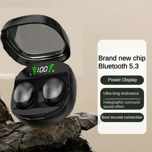 kf-S93e4517c01424399a51c293557003d2dq Mini auriculares inalámbricos bluetooth 5,3, auriculares pequeños para dormir, trabajo, deportes, auriculares invisibles HD HIFI, auriculares de calidad de sonido de graves