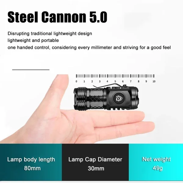 kf-S94366e6f0b484185b6488f20dde7cb79i Linterna LED de alta potencia con batería integrada, recargable tipo C con Clip para bolígrafo, linterna de emergencia para acampar al aire libre