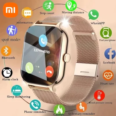 kf-S97356efa8952466483b639f0d92cb482W Xiaomi 2025 venta nuevo reloj inteligente para hombres mujeres más nuevo reloj inteligente deportivo caras Bluetooth llamada deportes Fitness teléfonos Android iOS