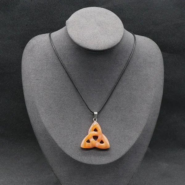 Colgante de piedra Natural nudo celta irlandés amuleto de cristal de ojo de tigre para fabricación de joyería  dijes collar accesorios 34mm