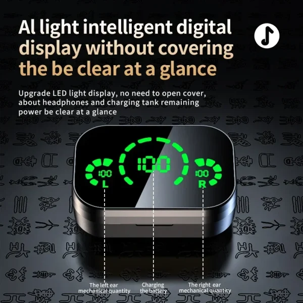 kf-Sb7dbe97bc02c4774bc5be087a4a391b82 Auriculares inalámbricos Bluetooth con batería de larga duración, caja de almacenamiento con espejo YD03, manos libres, Bluetooth, manos libres, teléfono