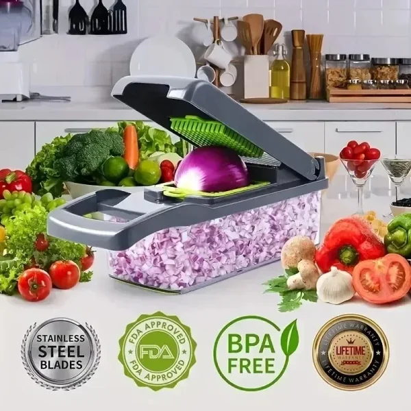 kf-Sbf0b54cc476c44a1b73f7c7de4bac35aI Picadora de verduras multifuncional 14/16 en 1, mango, rejilla de alimentos, picadora de alimentos, rebanador de verduras, cortador, artículos de cocina