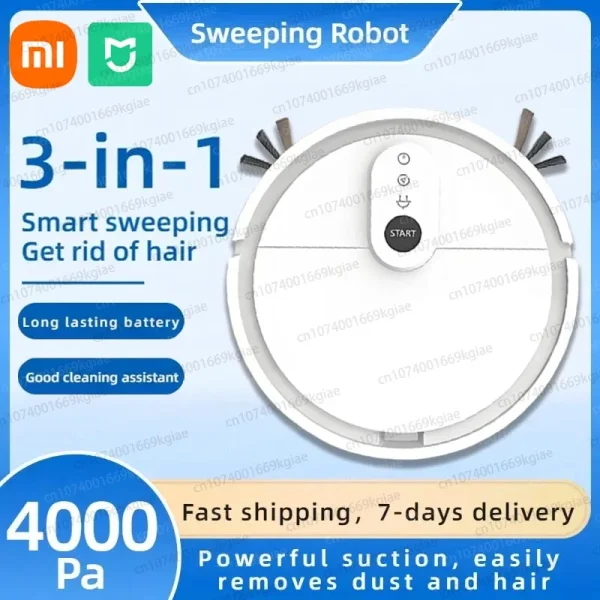 kf-Sdda32bdee465494c90be37c5225402fe5 Xiaomi MIJIA-Robot de barrido inteligente 3 en 1, máquina de limpieza del hogar de 4000Pa, máquina de limpieza de pelo de mascotas, barrer y fregar alfombras de suelo