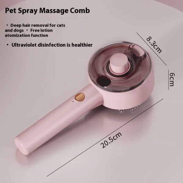 kf-Se5a889a408d54d53b02977ed4fe96cd9N Peine para mascotas, peine de masaje en aerosol, peine para gatos, peine para perros, peine para quitar el pelo flotante, peine para depilación con un clic, peine para pulgas, limpieza para mascotas