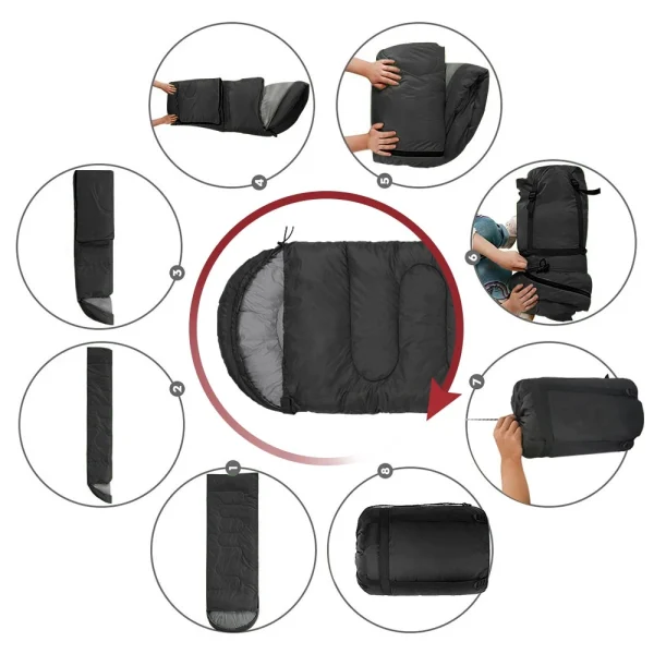 kf-Se7df543ab12146b2a87b7d6cd88431beF Saco de dormir para acampar, ligero, 4 estaciones, sobre cálido, mochilero, momia al aire libre, saco de dormir de invierno de algodón