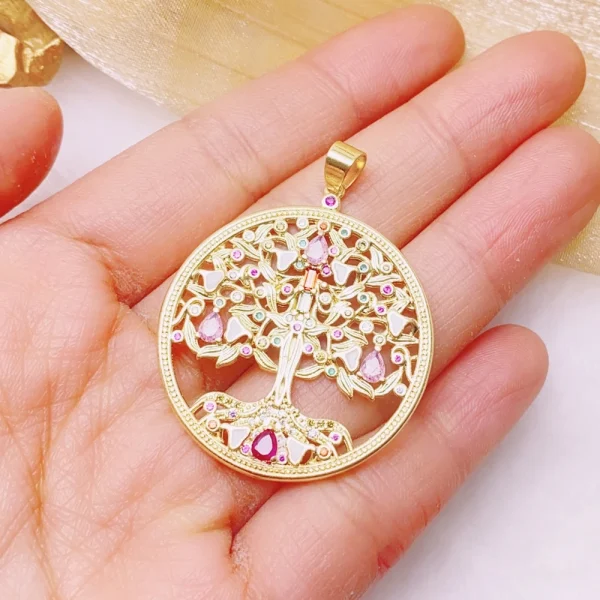 kf-Se8546de94b6e4127b88fc5a9199ebfa6p Colgante de lujo Joya DIY con circonita cúbica multicolor esmaltada, dijes griegos de mal de ojo para mujer, hechos a mano, joyería turca.