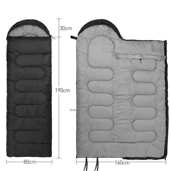 kf-Sff59480a899e4e1490b95038a046a5bf5 Saco de dormir para acampar, ligero, 4 estaciones, sobre cálido, mochilero, momia al aire libre, saco de dormir de invierno de algodón