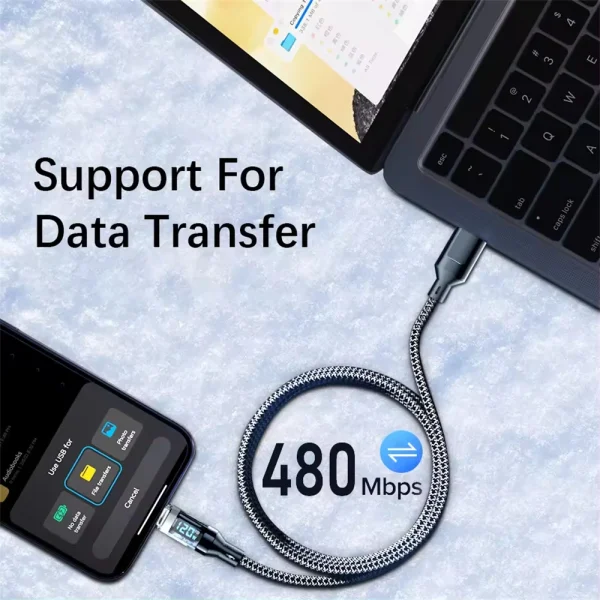 10036-juoijd.jpg Cables de carga NNBILI 120W USB C y USB A con pantalla LED, USB C=C-C,USB A=A-C,Xiaomi iPhone, Samsung no compatible