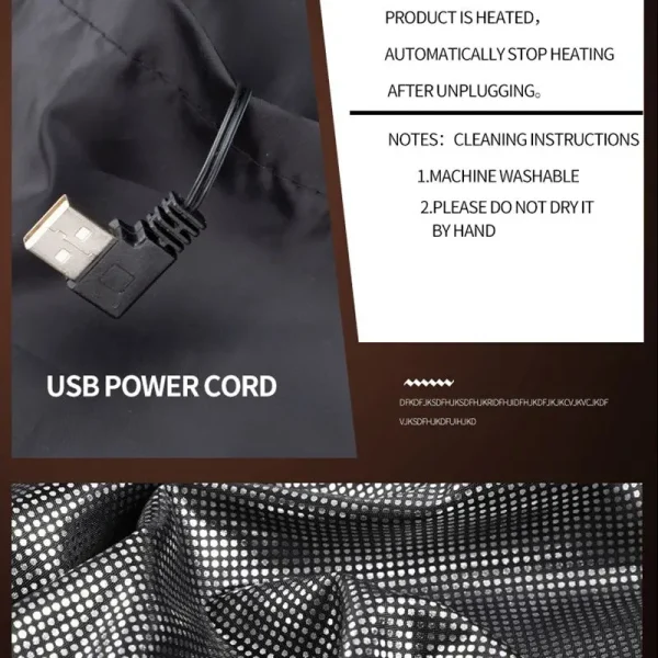 Chaqueta calefactora eléctrica para hombre y mujer, abrigo térmico de grafeno con USB, ropa deportiva para acampar, 9 zonas