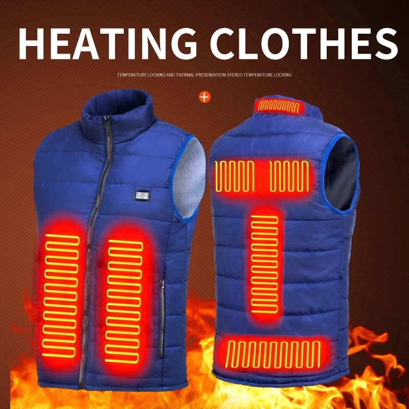 Chaqueta calefactora eléctrica para hombre y mujer, abrigo térmico de grafeno con USB, ropa deportiva para acampar, 9 zonas