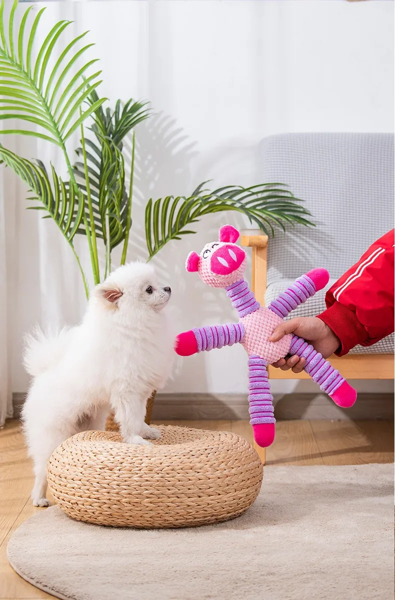Juguetes indestructibles con sonido de perro grande, juguetes chirriantes con forma de animales para mascotas, juguete de entrenamiento Molar para masticar, juguetes dentales para morder dientes de cachorro