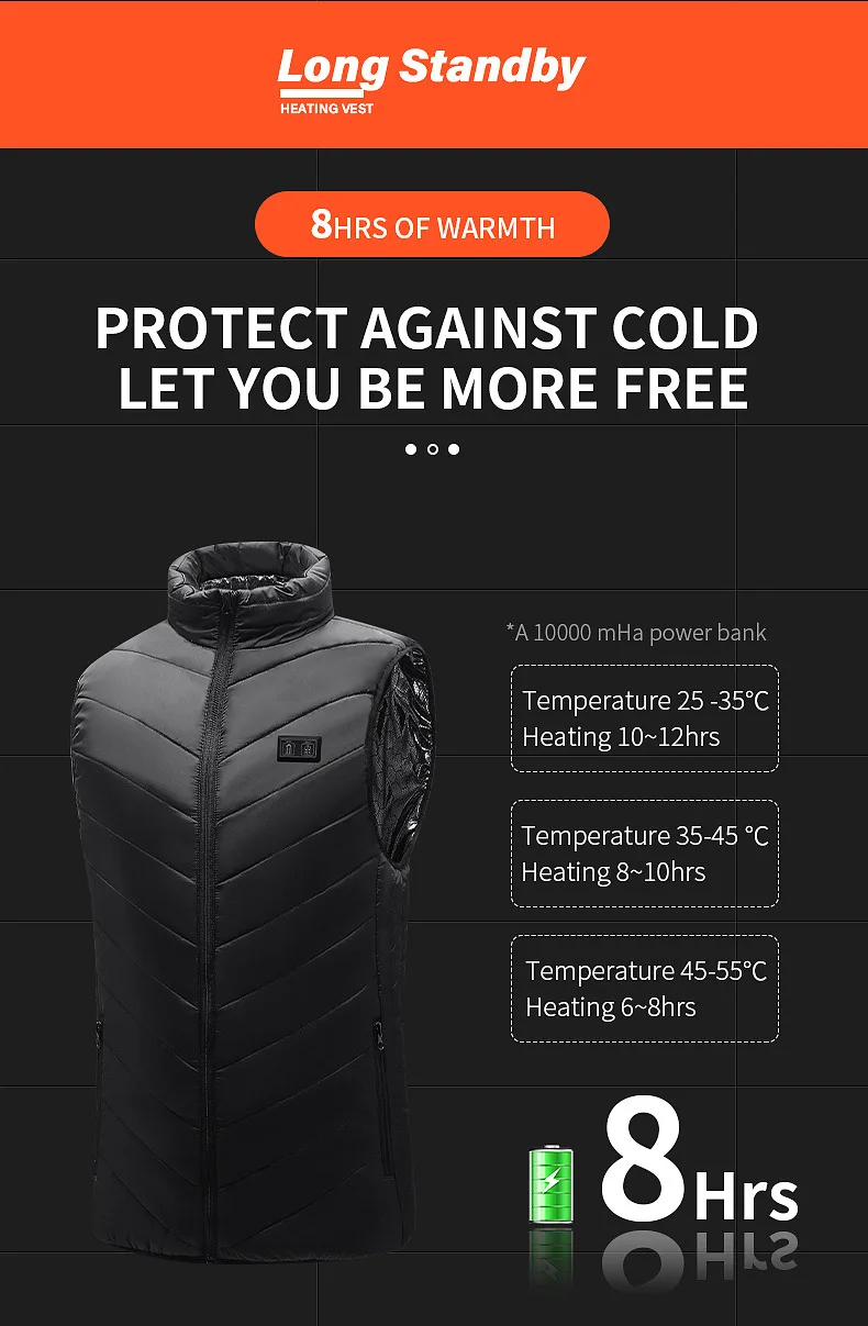 Chaleco calefactable de 21 zonas, chaquetas eléctricas con calefacción, ropa deportiva para hombres y mujeres, abrigo calefactable, abrigo térmico de grafeno, chaqueta calefactora USB para acampar