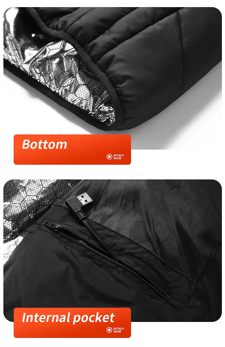 Chaleco calefactable de 21 zonas, chaquetas eléctricas con calefacción, ropa deportiva para hombres y mujeres, abrigo calefactable, abrigo térmico de grafeno, chaqueta calefactora USB para acampar