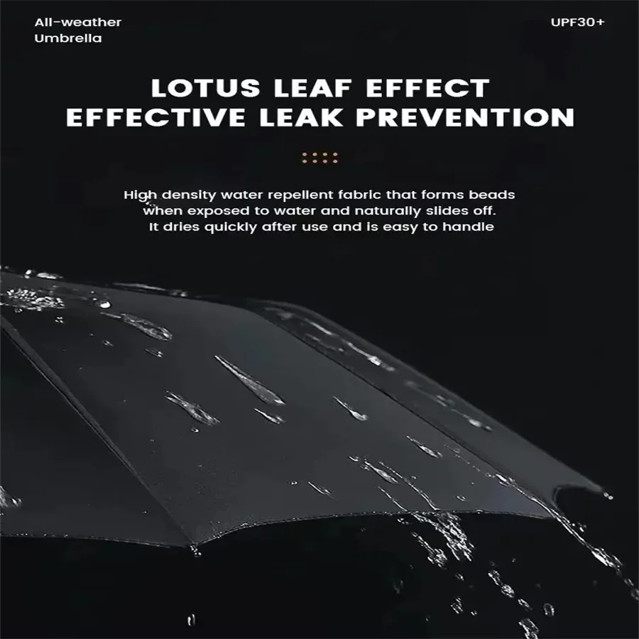 Paraguas totalmente automático con pegamento negro de 12 huesos, paraguas triple con quilla gruesa y duradera, paraguas plegable resistente a los rayos UV Paraguas totalmente automático con pegamento negro de 12 huesos, paraguas triple con quilla gruesa y duradera, paraguas plegable resistente a los rayos UV