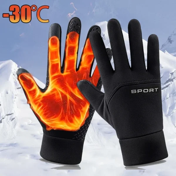 Guantes cálidos de invierno para hombre y mujer, guantes de ciclismo a prueba de viento y frío con pantalla táctil, para correr, senderismo y esquí