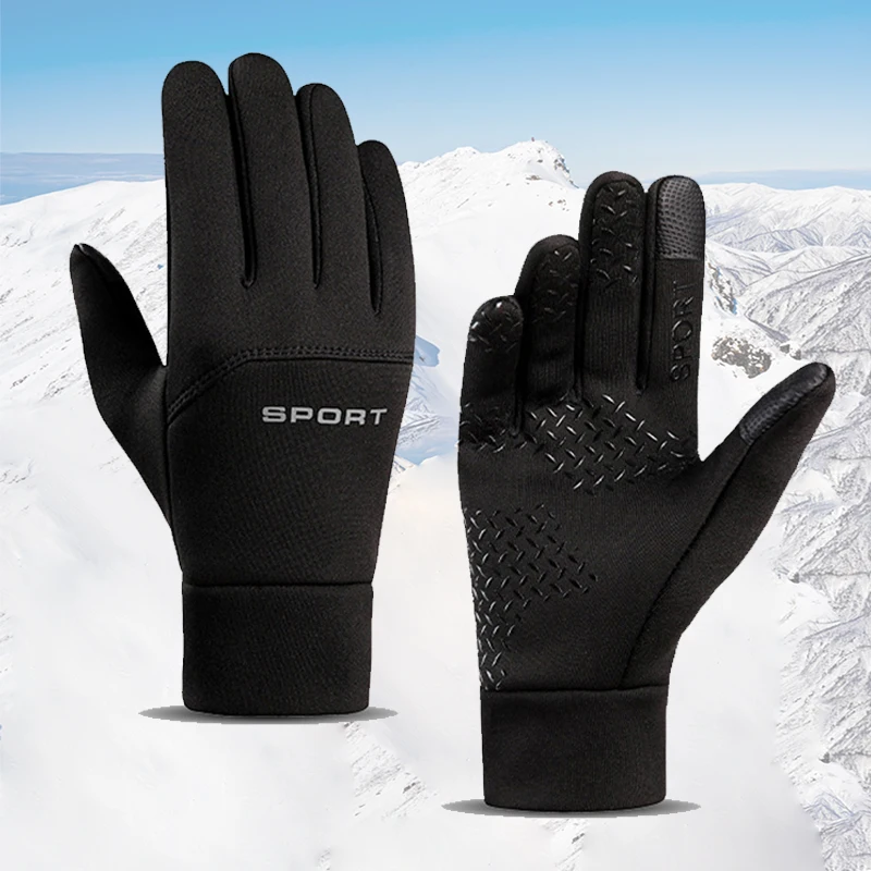 Guantes cálidos de invierno para hombre y mujer, guantes de ciclismo a prueba de viento y frío con pantalla táctil, para correr, senderismo y esquí
