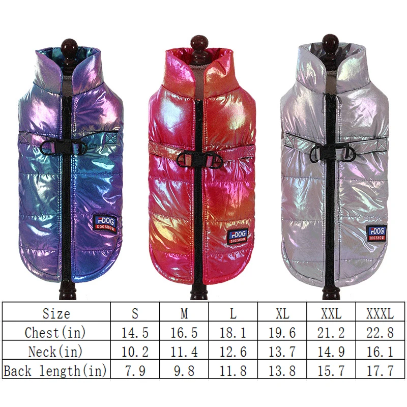 Ropa para mascotas de otoño e invierno, chaleco reflectante impermeable de color gradual, además de ropa cálida de terciopelo para perros y gatos, suministros para mascotas