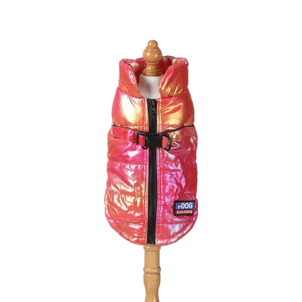 Ropa para mascotas de otoño e invierno, chaleco reflectante impermeable de color gradual, además de ropa cálida de terciopelo para perros y gatos, suministros para mascotas