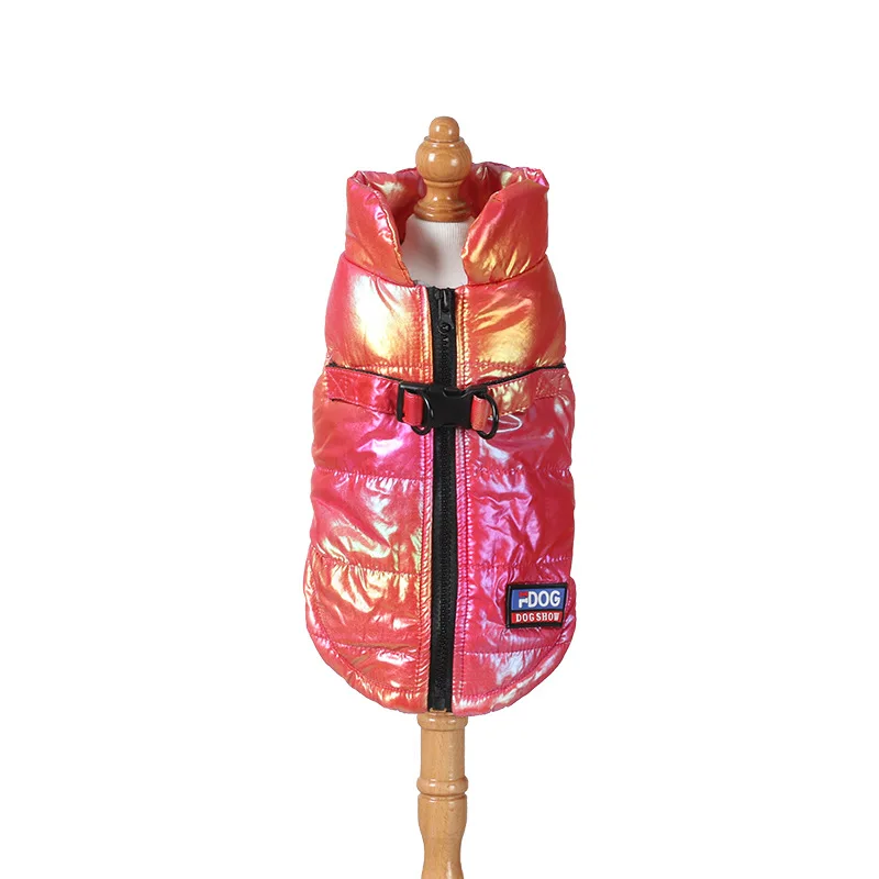 Ropa para mascotas de otoño e invierno, chaleco reflectante impermeable de color gradual, además de ropa cálida de terciopelo para perros y gatos, suministros para mascotas