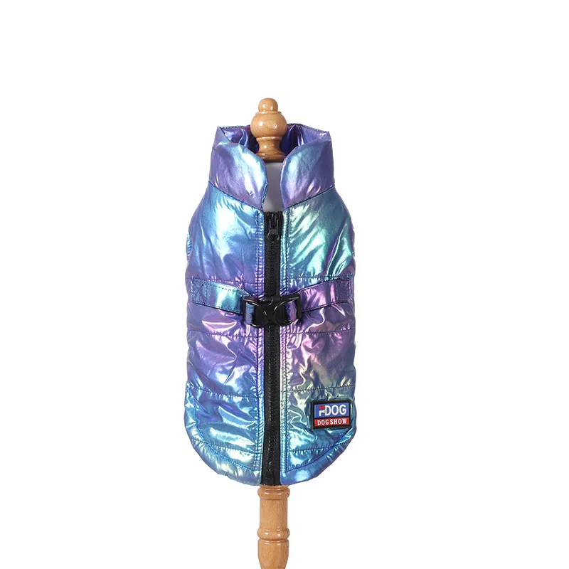 Ropa para mascotas de otoño e invierno, chaleco reflectante impermeable de color gradual, además de ropa cálida de terciopelo para perros y gatos, suministros para mascotas