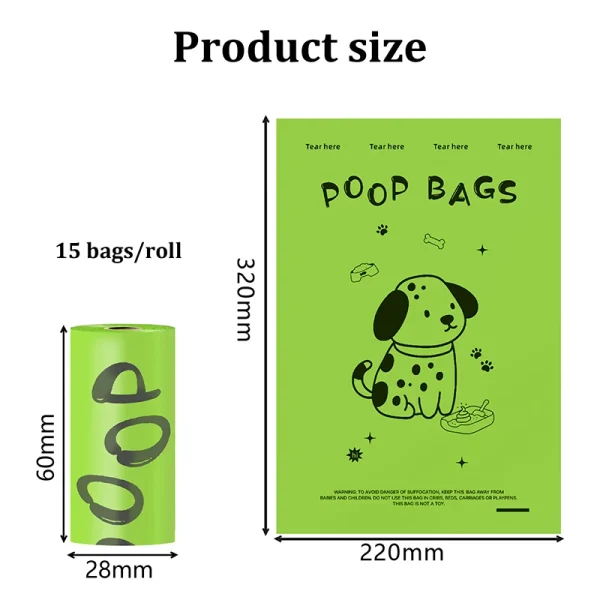Bolsas para excrementos de perro biodegradables EPI, bolsas para excrementos de mascotas perfumadas con lavanda con soporte, bolsas para excrementos de perro a prueba de fugas Extra gruesas con dispensador