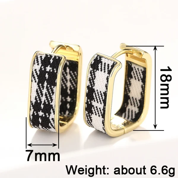 Huitan-pendientes de aro elegantes con diseño de tela para mujer, accesorios nobles de Metal de Color dorado para boda, joyería de fiesta a la moda encantadora